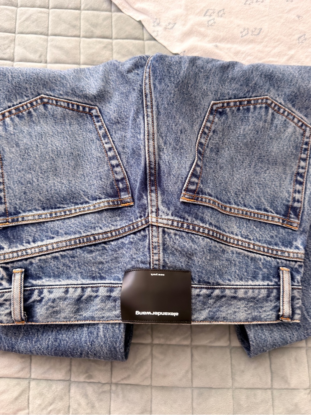 Alexander Wang Blue Two-Tone Patchwork Jeans - Picture 2 of 5